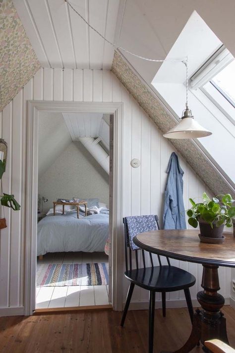 Swedish Cottage, Sweden House, Matilda Djerf, Attic Bedroom, Attic Rooms, Up House, Decoration Inspiration, Maine House, My New Room