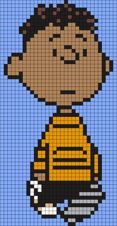 Peanuts Pixel Art, Easy Perler Bead Patterns, Graph Crochet, Tiny Cross Stitch, Pattern Maker, Bead Sprite, The Peanuts, Cross Stitch Funny, Cross Stitch Baby