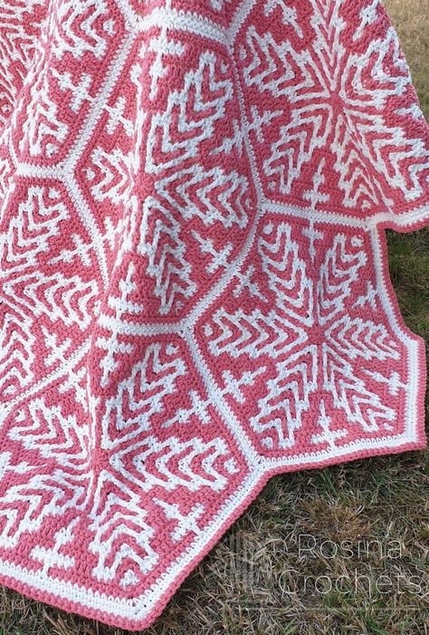 Gaudete Crochet pattern by Rosina Plane Mosaic Crochet, Crochet Blanket Afghan, Crochet Blocks, Manta Crochet, Afghan Patterns, Crochet Squares, Free Crochet Patterns, Crochet Home, Mosaic Patterns