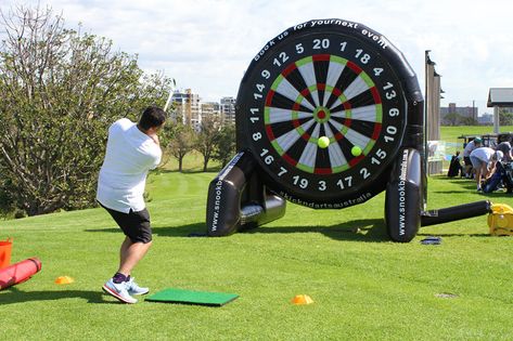 Golf Range Ideas, Golf Course Event Ideas, Golf Day Ideas Corporate, Corporate Golf Event, Golf Fundraiser Games, Golf Themed Games, Golf Outing Hole Games, Golf Games Tournament Fun, Golf Day Ideas