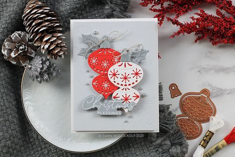 Spellbinders Christmas Cards, Christmas Card Ornaments, Ornament Card, Christmas Sentiments, Snowflake Cards, Calendar 2023, Metal Christmas Tree, Christmas Blessings, One Day At A Time