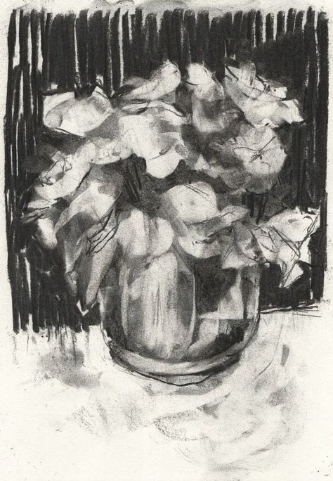 scott donaldson on Instagram: "[vase] charcoal on paper . Been doing a few studies of Lee Newman's drawings, finally trying one of my own using the same kind of vibe/technique. Really like it and will probably do more stuff like this. Will try to be, uh, less derivative though. . #contemporarydrawing #charcoal #charcoalart #charcoaldrawing #stilllife #stilllifedrawing #charcoalstilllife" Form Drawing, Observational Drawing, Brush Drawing, Charcoal Sketch, Charcoal Art, Still Life Drawing, A Level Art, Charcoal Drawing, Drawing Lessons