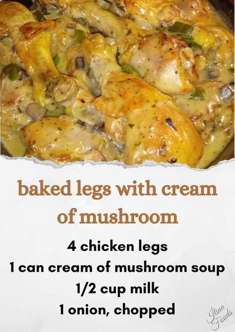 The Pioneer woman - Ree Drummond Family | My husbands exact words after his first bite, “Oh my god, Betty, this is fantastic | Facebook Chicken Legs Recipes, Cream Of Mushroom Chicken, Chicken Leg Recipes, Cream Of Mushroom Soup, Creamy Mushroom Sauce, Cream Of Mushroom, Grandmas Recipes, Mushroom Sauce, Chicken Legs