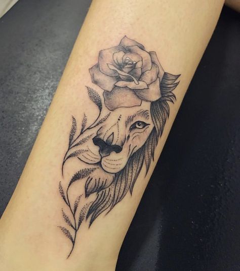 Lion With Roses Tattoo For Women, Tattoos Lion Women, Male Lion Tattoo For Women, Calf Ankle Tattoo, Lion Tattoo For Women Forearm, Lion Calf Tattoos For Women, Lion Hand Tattoo For Women, Rose Lion Tattoo, Lion Arm Tattoo Women