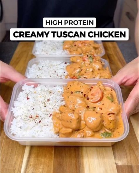 Low calorie & High protein food😋 on Instagram: "Creamy Tuscan Chicken Recipe😋 Would you Eat or Pass? 🍚 🎥creator: @jalalsamfit   📝 Swipe for the ingredients   👉Follow @gymfoodys for daily food posts ❤️Like & Share with your friends  #lowcalorie #highprotein #macrofriendly #gymfood #fitnessfood #protein #nutrition #fatloss  #healthyrecipes #macros#countingcalories #fitfoodie #lowcaloriemeals #mealprep #healthyeating #nutritious #weightloss #gym #trackingmacros #fitfood #highproteinmeals #gymfoodys #dietfood #highproteinmeal" Jalalsamfit Recipes, Meal Prep Macros, Creamy Tuscan Chicken Recipe, Cubed Chicken, Fit Meals, Chicken Rice Recipes, Delicious Meal Prep, Creamy Tuscan Chicken, Macro Friendly Recipes