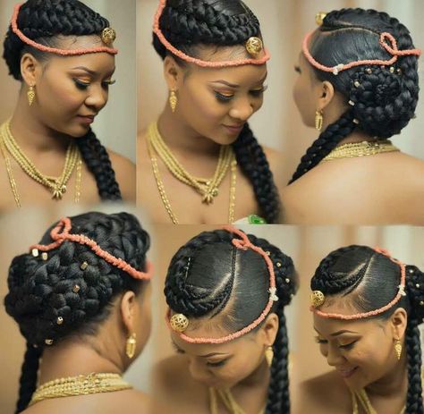 African Wedding Hairstyles, Afro Jewelry, Headpiece Hairstyles, Black Wedding Hairstyles, Natural Hair Short Cuts, African Print Dress Designs, Amazing Wedding Dress, Hair Braid Videos, Bridal Hairstyles