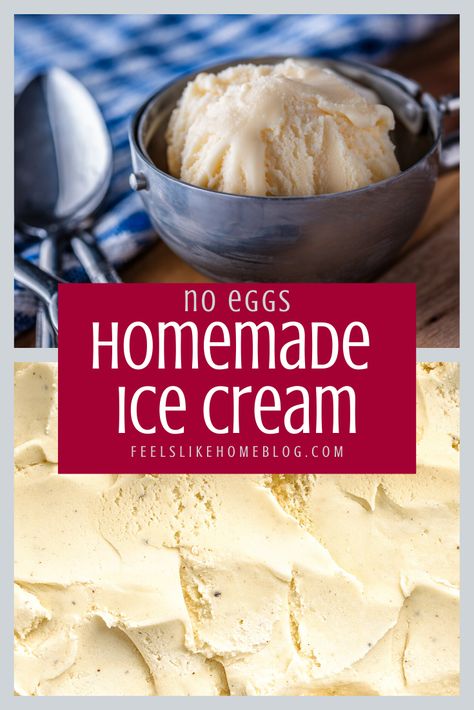 Best Homemade Vanilla Ice Cream, No Egg Ice Cream Recipe, Homeschool Meals, Homemade Vanilla Ice Cream Recipe, Homemade Ice Cream Recipes Machine, Ice Cream Maker Machine, Best Homemade Ice Cream, Easy Homemade Ice Cream, Ice Cream Recipes Machine