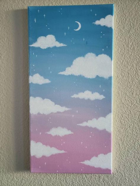 Sunset Canvas Painting, Small Canvas Paintings, Simple Canvas Paintings, Canvas Painting Tutorials, Cute Canvas Paintings, Easy Canvas Art, Canvas Drawings, Canvas Painting Designs, Canvas Painting Diy