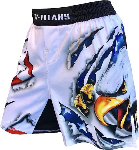 TRI-TITANS USA Ultimate Eagle Fight Shorts Youths & Mens - MMA- BJJ-Wrestling Toddler Dancewear, Basic Workout, Active Shorts, Athletic Shorts, Dance Wear, Swim Trunk, Fun Sports, Wrestling, Mens Outfits