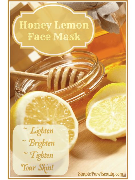 A fantastic face mask recipe that only requires a lemon and honey. Could it really be this simple? Who knew that these 2 simple ingredients that you probably have lying around your house could be so beneficial for your skin? Lemon Face, Lemon Face Mask, Honey Face Mask, Turmeric Face Mask, Acne Face Mask, Lemon Honey, Honey Face, Diy Kosmetik, Diy Skin Care Recipes