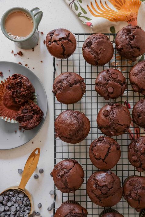 Chocolate Sourdough Muffins Sourdough Cupcakes Chocolate, Chocolate Sourdough Muffins, Sourdough Chocolate Muffins, Choc Muffins, Chocolate Sourdough, Sourdough Muffins, Sourdough Recipe, Chocolate Bundt Cake, Gf Bread