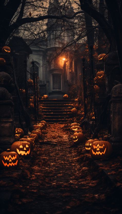 Halloween aesthetic wallpaper Aesthetic Wallpaper Spooky, The Pumpkin Queen, Halloween Aesthetic Wallpaper, Spooky Background, Helloween Wallpaper, Halloween Wallpaper Iphone Backgrounds, Days Until Halloween, Pumpkin Queen, Autumn Wallpaper