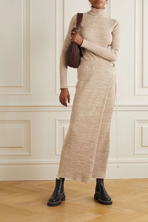 Anna Quan Matilde Layered Ribbed Cotton Maxi Skirt Cotton Maxi Skirt, Anna Quan, Big Skirts, Trend Forecast, Basic White Tee, Cotton Maxi Skirts, Belted Mini Skirt, Basic Skirt, Houndstooth Skirt