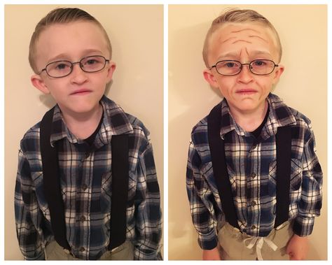 100th Day of School Old Man Makeup Diy Old Man Makeup, Old Man Costume Makeup, Old Man Outfit For Kids, 100 Days Old Man, 100 Days Of School Makeup Kids, 100 Days Of School Dress Up Old Man, Kids Old Man Costume 100th Day, Diy Old Man Costume For Kids Boys, 100th Day Of School Dress Up For Boys