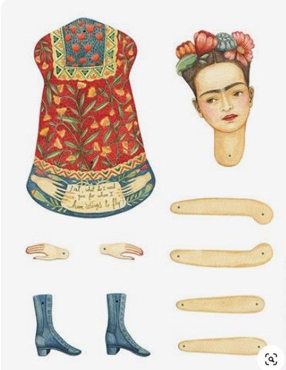 Articulated Paper Dolls, Diy With Kids, Jumping Jack, Frida Art, Paper Puppets, Paper People, Vintage Woman, Paper Dolls Printable, Vintage Lady