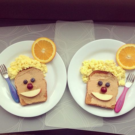 cute breakfast Kids Brunch, For Dinner, Food Art For Kids, Kids Treat, Cute Snacks, Fun Snacks For Kids, Kid Friendly Dinner, Toddler Snacks, Brunch Ideas