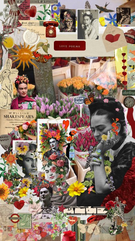 Frida Khalo Wallpaper, Frida Aesthetic, Frida Khalo Aesthetic, Frida Core, Frida Kahlo Aesthetic, Frida Kahlo Wallpaper, Frida Kahlo Inspired Art, Vintage Mexican Art, Mexico Wallpaper