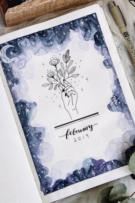 Changing up your bullet journal theme and need some cover page ideas? These adorable February monthly cover pages will help you get started! Monthly Cover Ideas, Journal Monthly Cover, Cover Page Ideas, Minimalist Bullet Journal, February Bullet Journal, Crazy Laura, Bullet Journal Monthly, Album Journal, Bullet Journal Paper