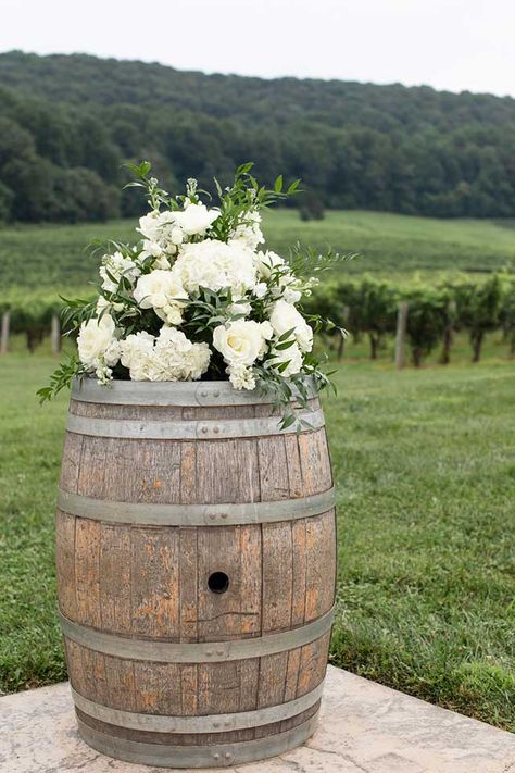 Gallery — Page 5 — Rick's Flowers Wine Barrel Floral Arrangement, Barrel Flower Arrangements, Wine Barrel Flower Arrangements, Barrel Flowers, Floral Arrangement Wedding, Altar Ideas, Ball Wedding, Wine Barrels, June Wedding