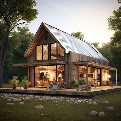 #barnhouse, #smallbarnhouse, #house, #barnhouseidea Barn Dominium Houses, Antique Room Aesthetic, Barn Dominium, Small Barn House, Antique Room, Barn House Design, Small Barn, Small Cottages, Modern Farmhouse Exterior