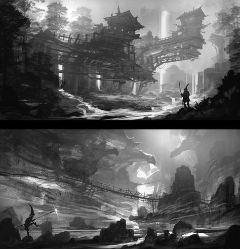 Diploma in Industrial Design | Feng Zhu | Staff Gallery Feng Zhu Design, Artwork Sketches, Feng Zhu, Environment Sketch, Digital Illustration Tutorial, Illustration Landscape, Environment Painting, Bg Design, Concept Art Tutorial