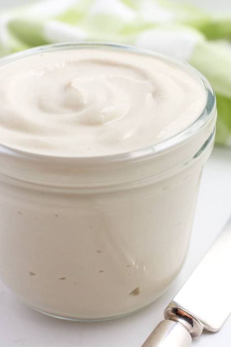 Homemade Vegan Mayo | Where You Get Your Protein Vegan Mayonaise, Homemade Yogurt Recipes, Diy Yogurt, Yogurt Recipe, Vegan Mayo, Sandwich Spread, Vegan Sauces, Homemade Yogurt, Vegan Sandwich