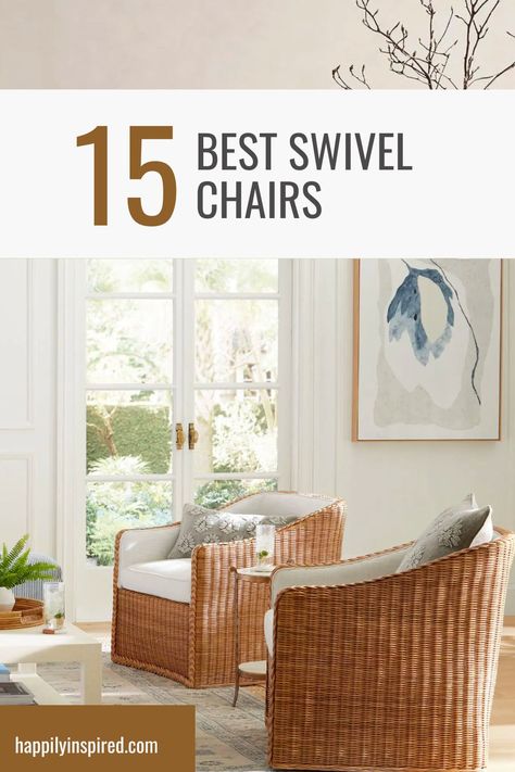 The Best Swivel Chairs That are Comfortable (2023) - Happily Inspired Deep Couch Sectional, Modern Sectional Living Room, Small Sectional Sofa, Large Sectional Sofa, Classic Armchair, Cozy Seats, Swivel Chairs, Modular Sectional Sofa, Living Room Sectional