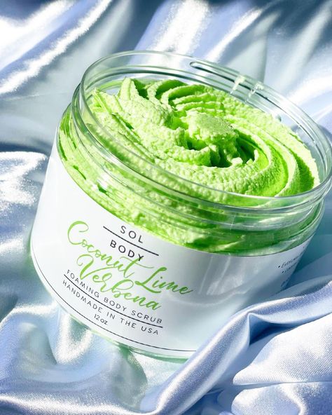 Sol Over Body’s Instagram profile post: “Exfoliation is key in any body care routine. Start your journey to beautiful skin with our refreshing Coconut Lime Verbena Foaming Sugar…” #bodyscrub #foamingscrub #handmade #foamingsugarscrub #skincaretips Body Scrub Packaging, Scrub Packaging, Foaming Body Scrub, Foaming Sugar Scrub, Kaffir Lime, Body Scrubs, Body Care Routine, Coconut Lime, Beautiful Skin