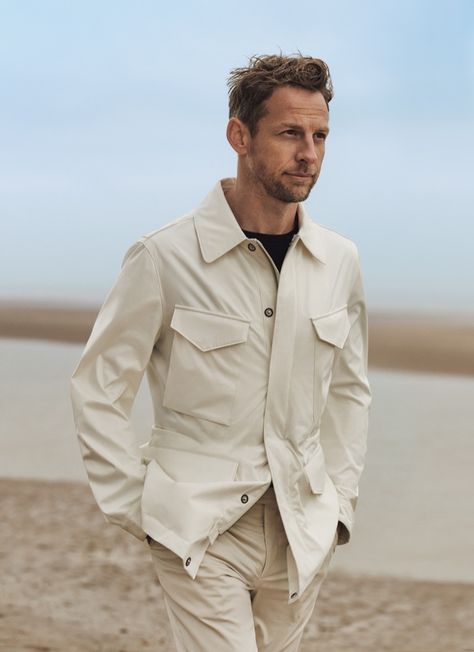 Jenson Button, Half Zip Jumper, Half Jacket, Expensive Clothes, Hackett London, Safari Jacket, Jackets Men Fashion, Mens Fashion Casual Outfits, Racing Driver