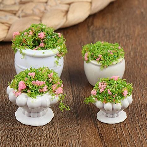 PRICES MAY VARY. Reliable Material:These miniature potted plants are made of resin material,which are not easy to wear and scratch,so they are durable,waterproof and fadeless,serving you for a long time. 1:12 Dollhouse Miniature Green Plant Pot:The tiny size fake potted plants makes these dollhouse decoration accessories look more delicate and show a nice decorative effect. Vivid Appearance:The small size makes these dollhouse decoration accessories suitable for most dollhouses,bright leaves or Fake Potted Plants, Mini Plant, Plantas Bonsai, Bonsai Flower, Toy House, Miniature Plants, Mini Plants, Outdoor Flowers, Dollhouse Kits