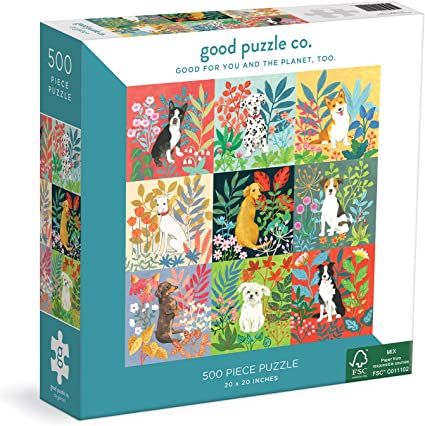 Dogs And Flowers, Activity For Family, Cats And Flowers, 500 Piece Jigsaw Puzzles, Cat Flowers, 500 Piece Puzzles, Puzzle Box, Colorful Artwork, Paper Packaging