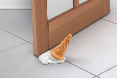 Ice Cream Doorstop Door Stops To Make, Melting Ice Cream, Baby Door, Door Open, Door Stops, Up House, Home Safes, Dog Door, Baby Protection