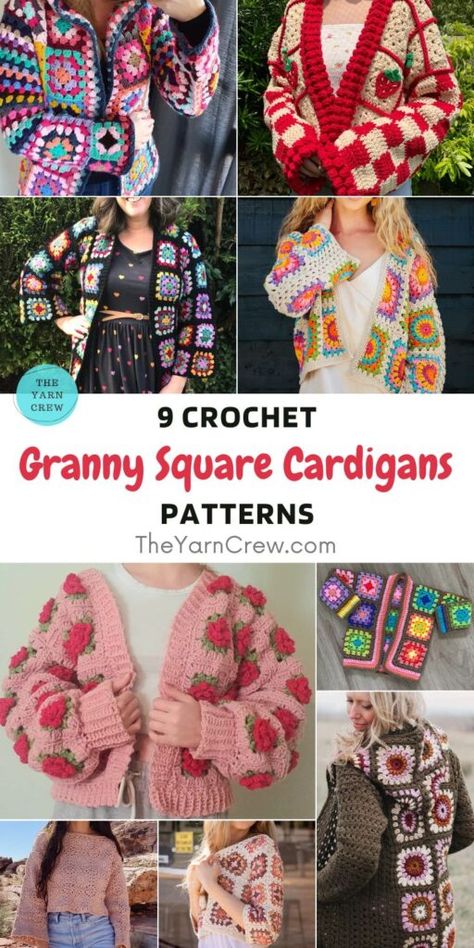 Granny Square Cardigan Pattern Free Sweaters & Cardigans, Granny Square Crochet Sweater Cardigans, Newest Crochet Patterns Free, How To Make A Granny Square Cardigan, Crochet Patterns With Granny Squares, How To Crochet Granny Square Cardigan, Crochet Pattern Granny Square Cardigan, Granny Square Jackets, Crochet Square Jacket