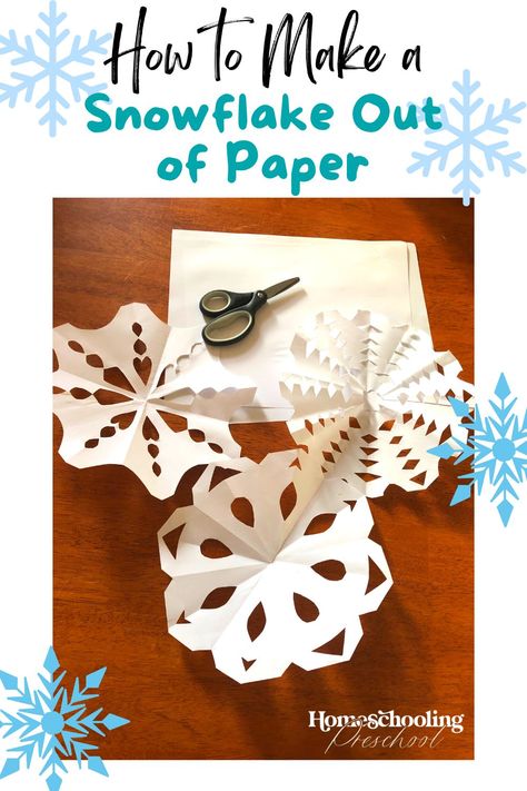 How to Make a Snowflake Out of Paper How To Fold Paper For Snowflakes Easy, Folding Snowflakes How To, Snow Flake Crafts For Preschool, How Snowflakes Are Made, Snowflake Crafts For Preschoolers, How To Make Paper Snowflakes Easy, Easy Snowflake Crafts For Kids, How To Cut A Snowflake Out Of Paper, How To Cut Snowflakes Easy