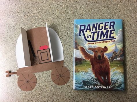 Book: "Ranger in Time Rescue on the Oregon Trail" by Kate Messner, Craft: Covered Wagon Oregon Trail Crafts, Oregon Trail Project, Western Art Projects, Kate Messner, Covered Wagon Craft, Pioneer Activities, Western Expansion, Westward Expansion, Book Reports