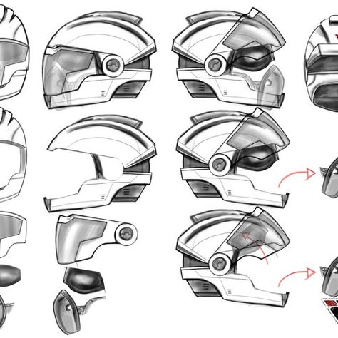 Design the next generation motorcycle helmet and see it brought to life! | Illustration or graphics contest | 99designs Helmets Design, Helmet Drawing, Motorcycle Helmet Design, Person Photography, Futuristic Helmet, Life Illustration, Packaging Design Trends, Futuristic Motorcycle, Automotive Repair Shop