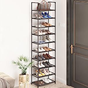 Wood Shoe Organizer, Tall Shoe Rack, Shoe Rack Tall, Shoe Shelf In Closet, Organiser Son Dressing, Vertical Shoe Rack, Rak Kasut, Narrow Shoe Rack, Metal Shoe Rack