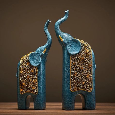 2pcs Elephant Statue| Retro Elephant Sculpture| Vintage Exquisite Decoration| Fengshui Customized Gifts| Unique Home Decor | Lucky gifts Shelves Desk, Majestic Elephant, Cabinet Shelves, Elephant Artwork, Feng Shui Decor, Elephant Ornament, Elephant Sculpture, Lucky Elephant, Classic Aesthetic