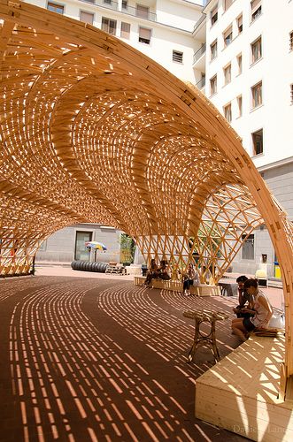 Toledo Napoli, Architecture Cool, Detail Arsitektur, مركز ثقافي, Napoli Italy, Pavilion Architecture, Bamboo Architecture, Bamboo Decor, Community Centre