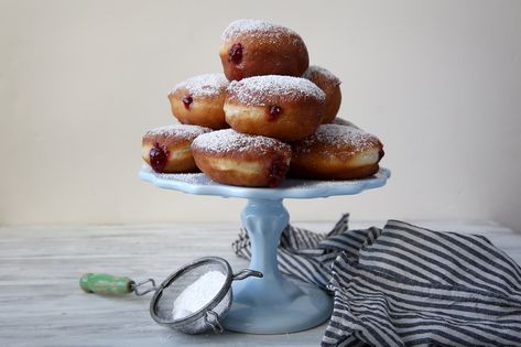 Sufganiyot (Orange-Scented Jelly Doughnuts) Recipe Sufganiyot Recipe, Jelly Doughnuts, Homemade Doughnuts, Hanukkah Food, Festive Desserts, Orange Scent, Honey Cake, Doughnut Recipe, Nyt Cooking