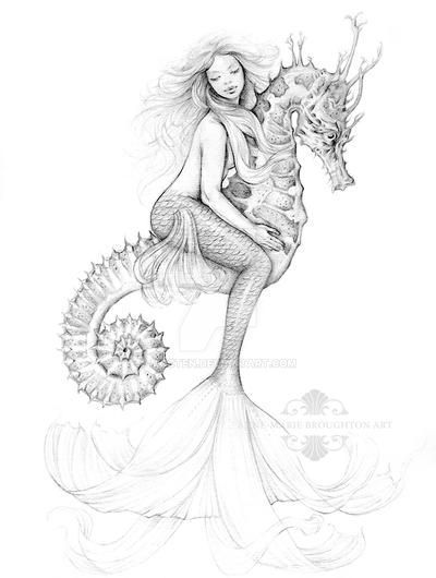 Mermaid On Rock, Tattoo Mermaid, Mermaid Drawing, Mermaid Sketch, Mermaid Tattoo Designs, Seahorse Tattoo, Seahorse Art, Mermaid Artwork, Mermaid Drawings