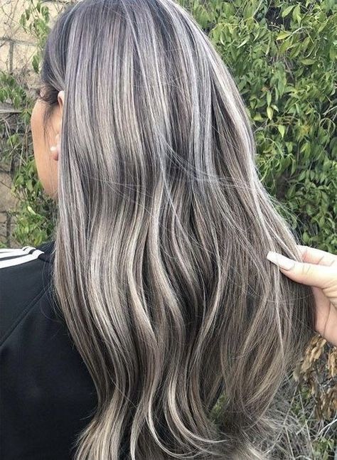 Highlights Brunette, Ashy Blonde Hair, Frosted Tips, Ashy Hair, Ash Blonde Hair Colour, Ash Blonde Balayage, Ashy Blonde, Guy Tang, Silver Highlights