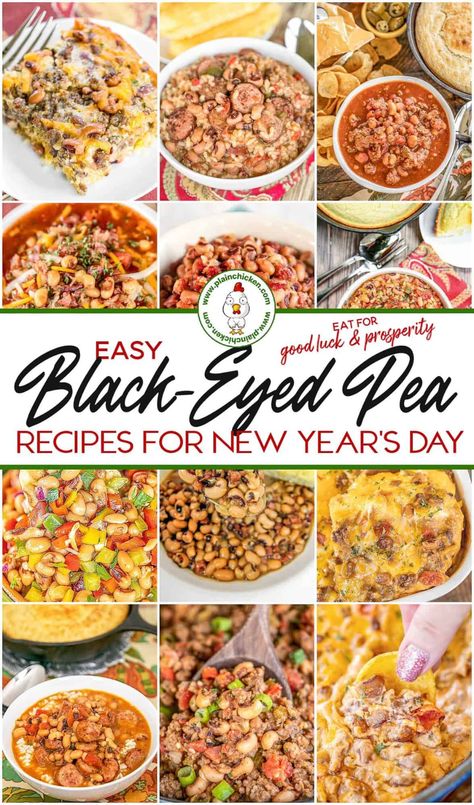 Black eye pea recipes for New Year's Day - Southern legend has it that if you eat black-eyed peas on New Year's Day you will have good luck in the new year. Don't tempt fate! Whip up one of these delicious recipes for good luck in the new year! Black Eyed Pea Recipes, Cafeteria Pizza, Blackeyed Pea Recipes, Stuffed Celery, Puffy Tacos, Crescent Breakfast, Chicken Pinwheels, Football Friday, Black Eyed Peas Recipe