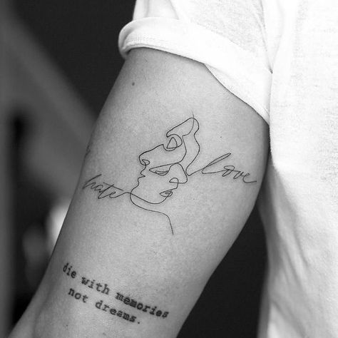 Tricep Tattoos, One Line Tattoo, Inspiration Tattoos, Aesthetic Tattoo, Dope Tattoos, Little Tattoos, Simplistic Tattoos, Line Tattoos, Couple Tattoos