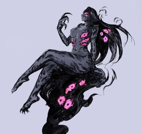 Monster Concept Art Female, Female Creature Art, Third Eye Aesthetic Art, Dark Monster Concept Art, Eldritch Female, Eldritch Symbols, Female Monster Character Design, Demon Oc Female, Female Demon Character Design