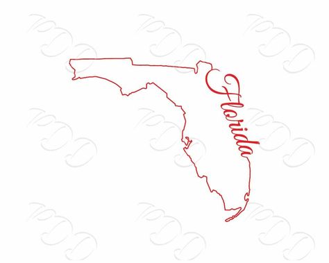 Florida State Tattoo Ideas, State Of Florida Tattoo For Women, Florida State Tattoo, Florida Outline Tattoo, Florida Map Tattoo, Florida Outline, Graphic Map, Illustration Map, State Tattoos