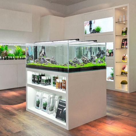 Aquarium Shop Interior Design, Aquarium Cabinet Design, Aquarium Cabinet, Aquarium Store, Animal Story, Fish Store, Aquarium Shop, Aquarium Set, Aquascape Design