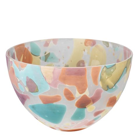 Jamie Young Contemporary Watercolor, Jamie Young, Memphis Design, Art Glass Bowl, Decorative Glass, Decorative Bowl, Modern Glass, Large Bowl, A Rainbow