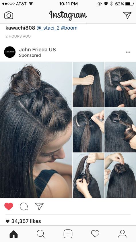 Penteados Easy To Do Hairstyles, Braided Top Knots, Short Hair Bun, Pinterest Hair, Peinados Fáciles Para Cabello Corto, Penteado Cabelo Curto, 짧은 머리, Medium Length Hair Cuts, العناية بالشعر