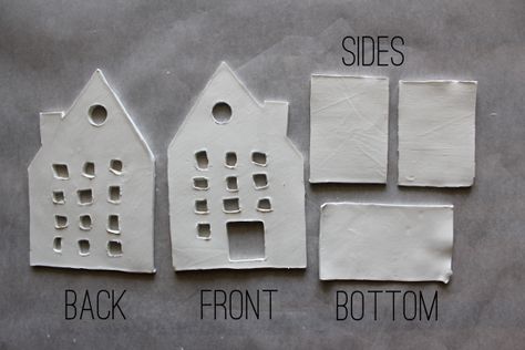 Turning It Home: DIY Clay Houses Diy Clay House Candle Holders, Oven Bake Clay Ideas Aesthetic, Diy Ceramic House, Clay House Ornaments, Clay Houses Diy, Air Dry Clay Houses, Slab Pottery Ideas, Bake Clay, Clay House